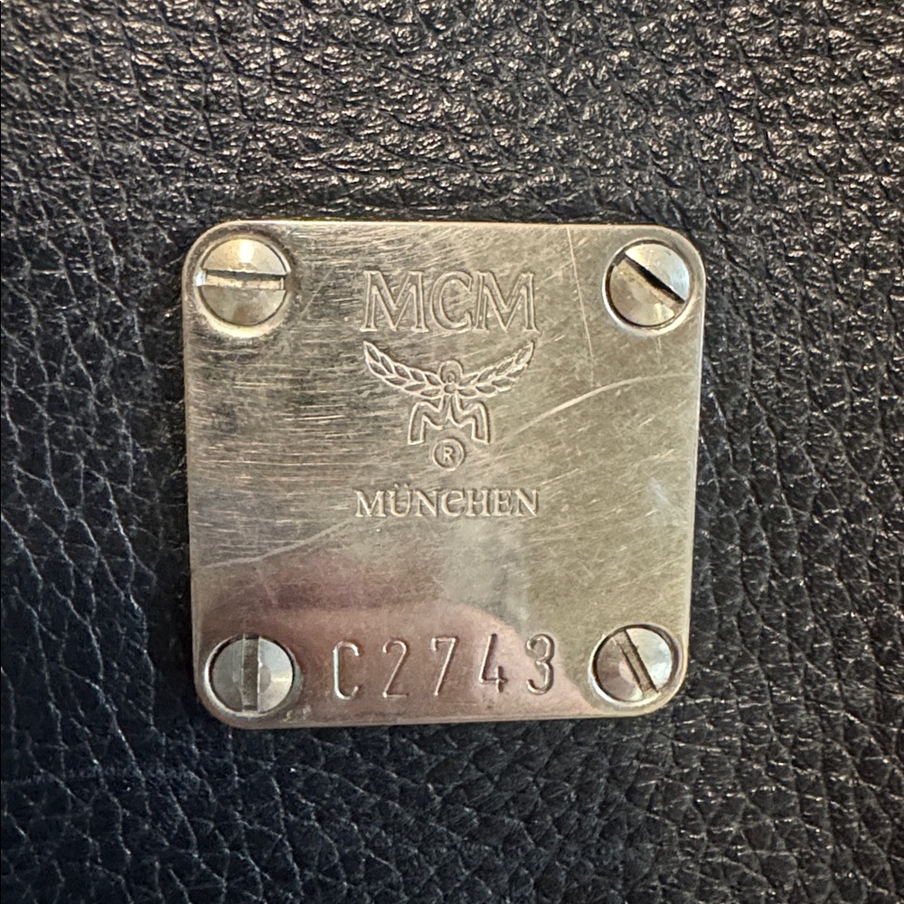 MCM Black Leather Satchel with Silver Hardware Good Used Condition - Picture 3 of 9